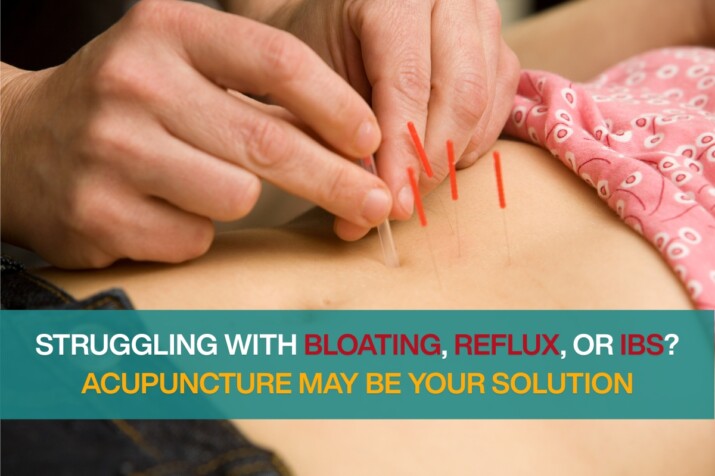 Acupuncture on stomach meridian for natural digestive relief